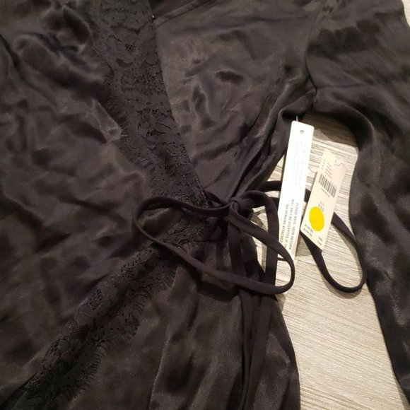 By Anthropologie Lace-Trimmed Wrap Dress, NWT, Size XXS - Picture 5 of 12